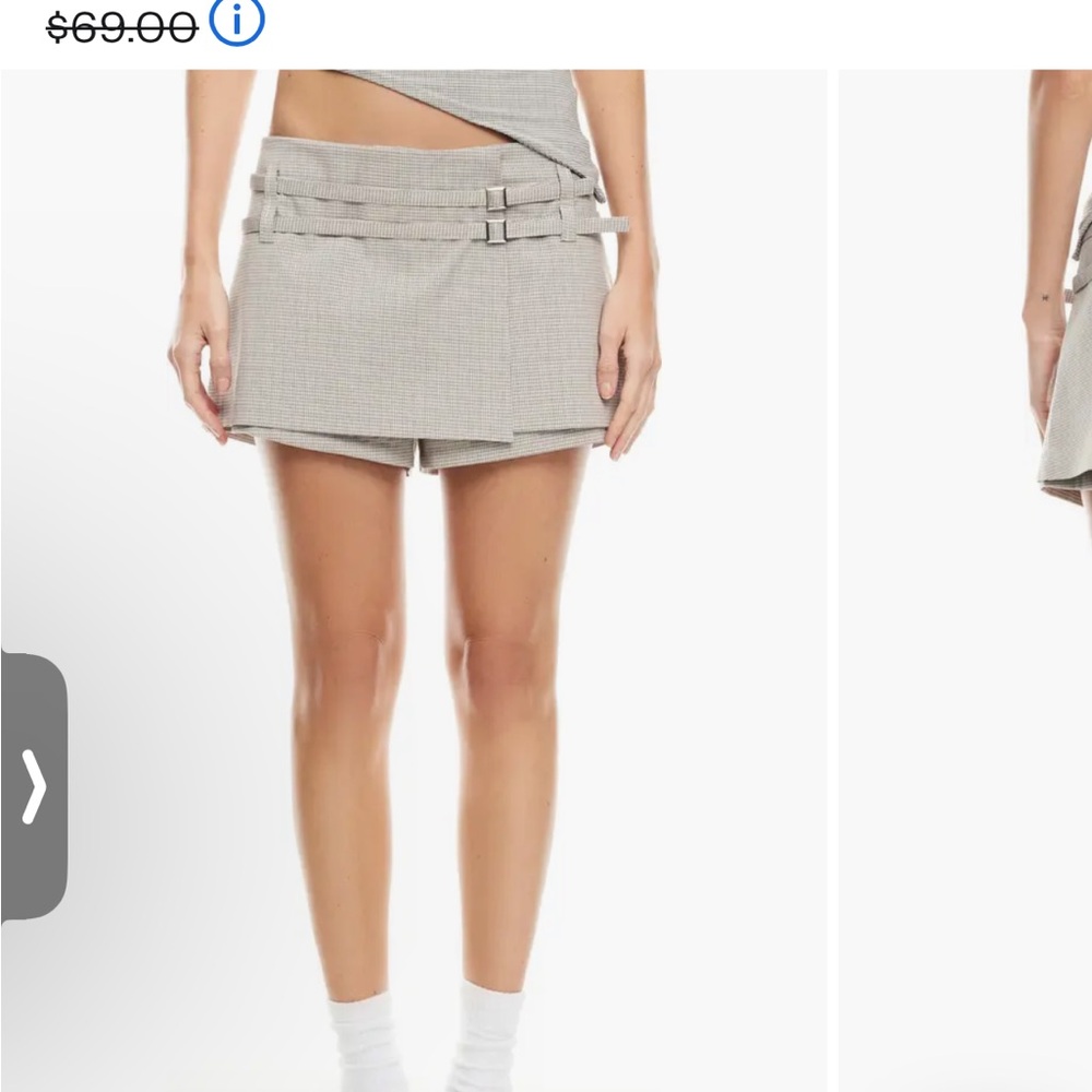 Lioness Checkered Belted Skirt